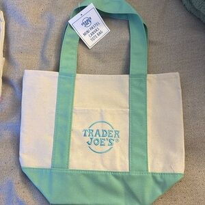 Cream and Green Tote Bag